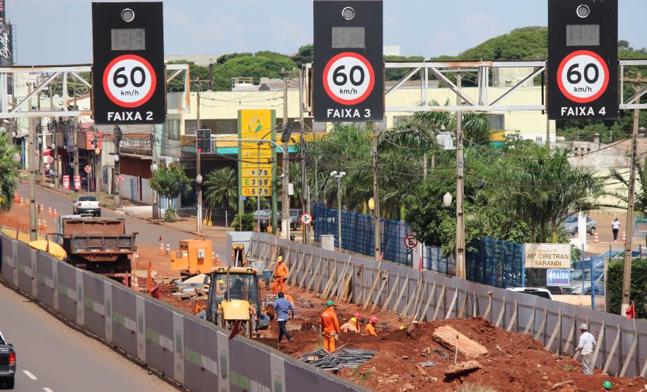 Obras dos novos viadutos de Sarandi