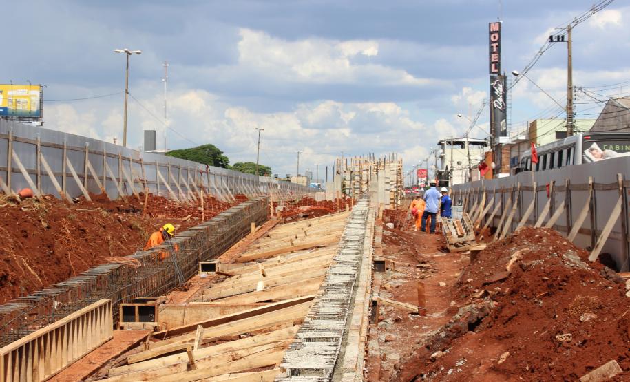 Obras dos novos viadutos de Sarandi