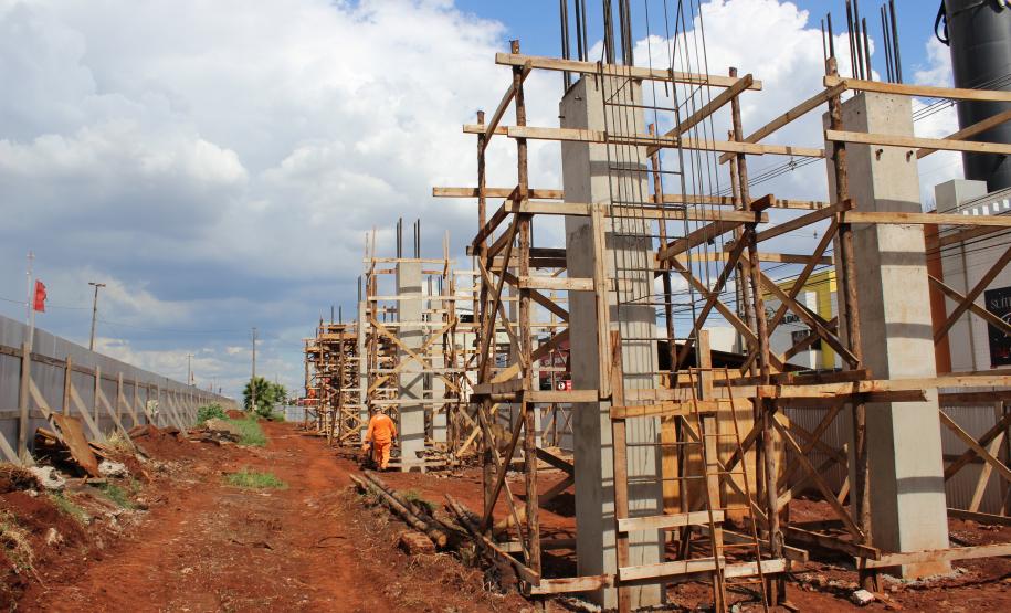 Obras dos novos viadutos de Sarandi