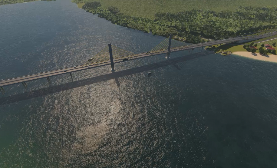 Maquete 3D da Ponte de Guaratuba