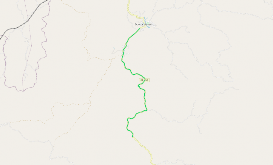 Mapa indicando trecho da PR-092 contemplado na obra