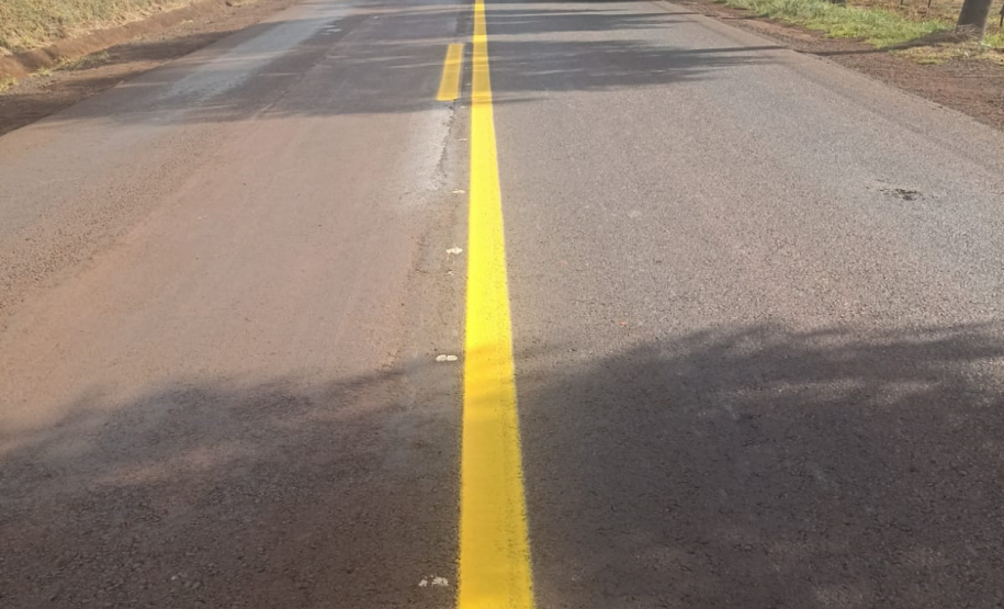 PR-477 entre São Miguel e Missal, serviços de sinalização horizontal