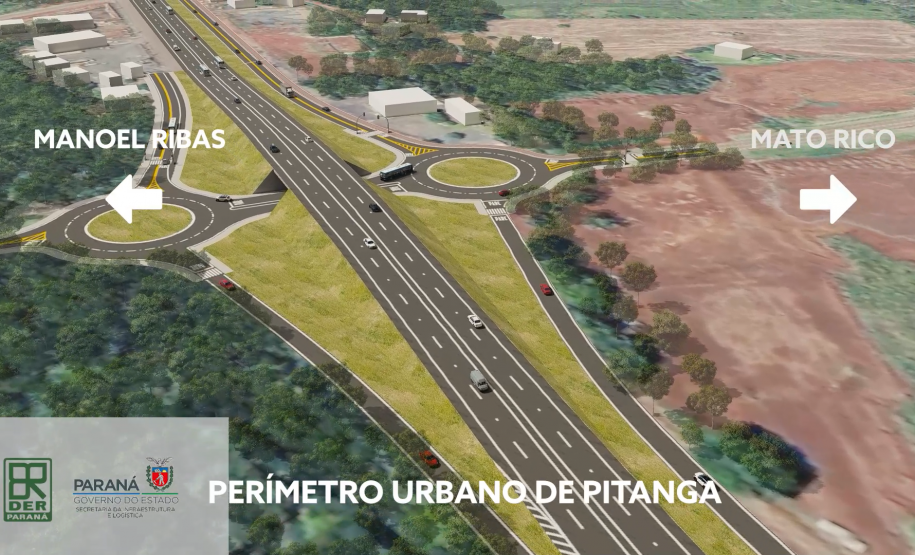 Imagens da maquete digital da duplicação da PRC-466 de Pitanga a Guarapuava