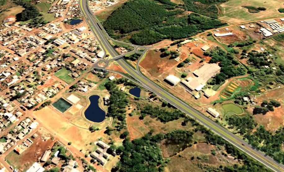 Imagens da maquete digital da duplicação da PRC-466 de Pitanga a Guarapuava