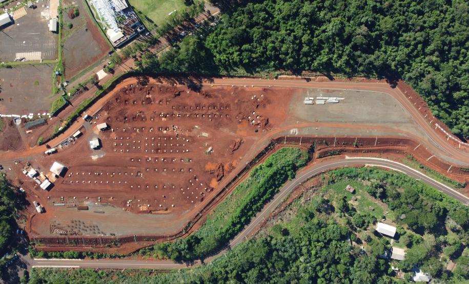 Obras da nova Perimetral Leste de Foz do Iguaçu - aduana Brasil - Paraguai