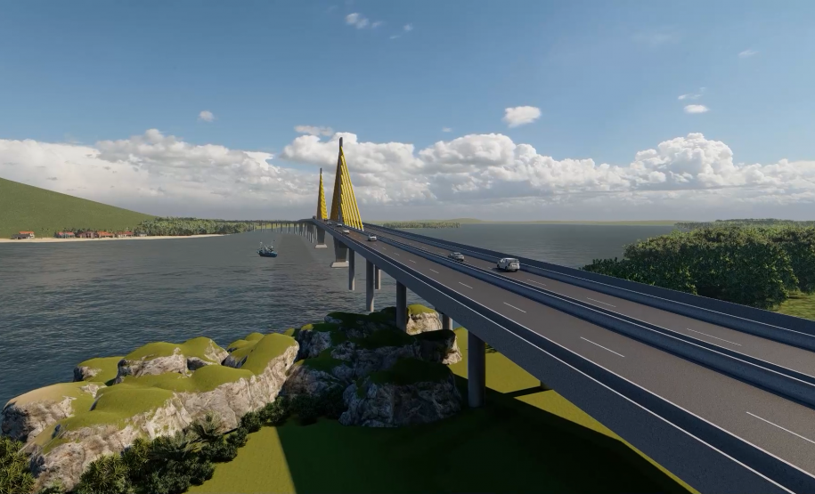 Maquete digital da ponte de Guaratuba