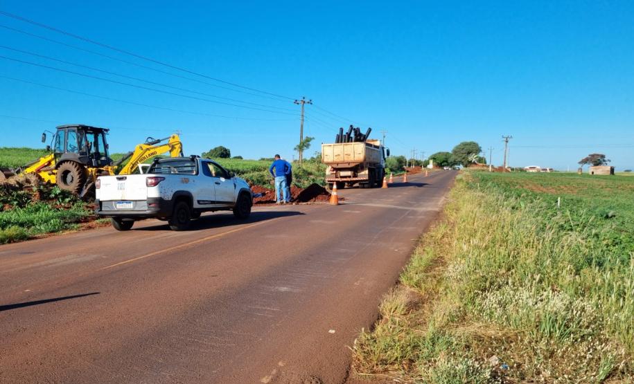 Whitetopping da PR-180 entre Goioerê e Quarto Centenário, serviços de drenagem