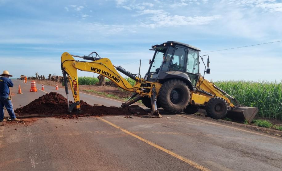 Whitetopping da PR-180 entre Goioerê e Quarto Centenário, serviços de drenagem