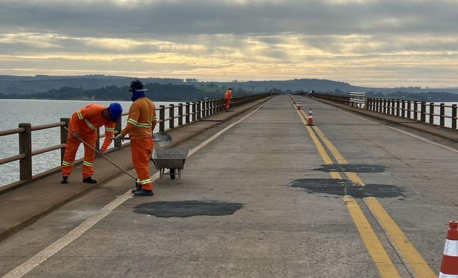 Início da reforma da ponte sobre a Represa de Chavantes entre Carlópolis e Fartura