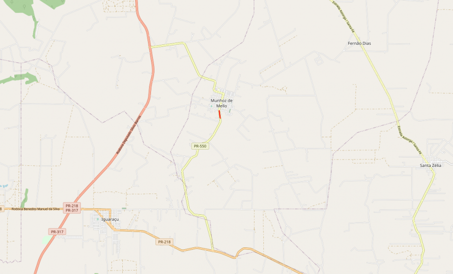 Mapa indicando o local da obra