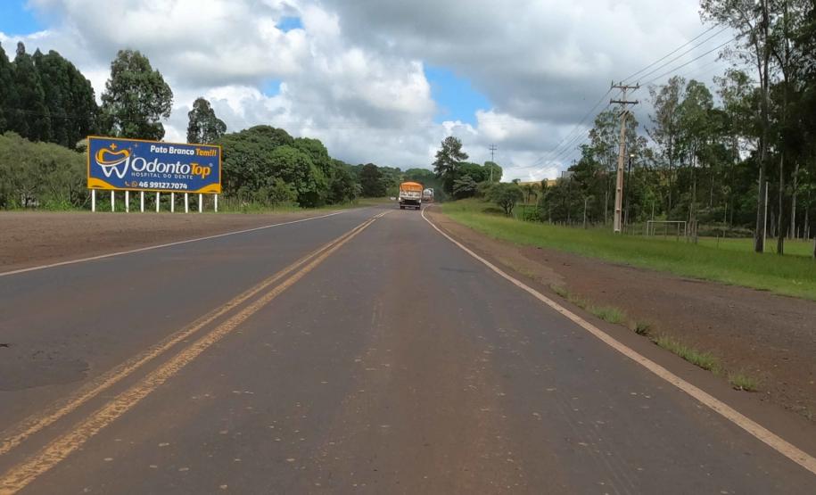 PRC-280 entre Pato Branco e Clevelândia, trecho que vai receber as obras