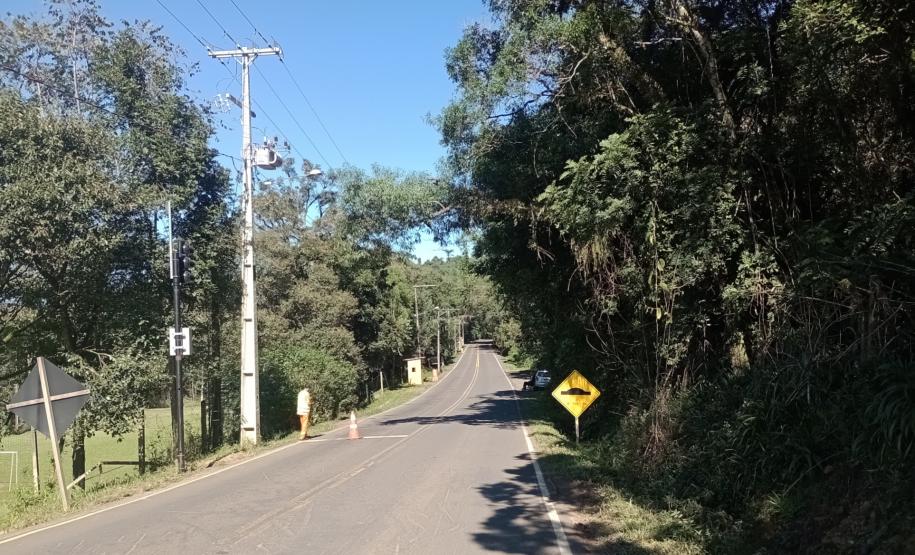 PRC-476 em União da Vitória, trecho de obra de estabilização e contenção de talude