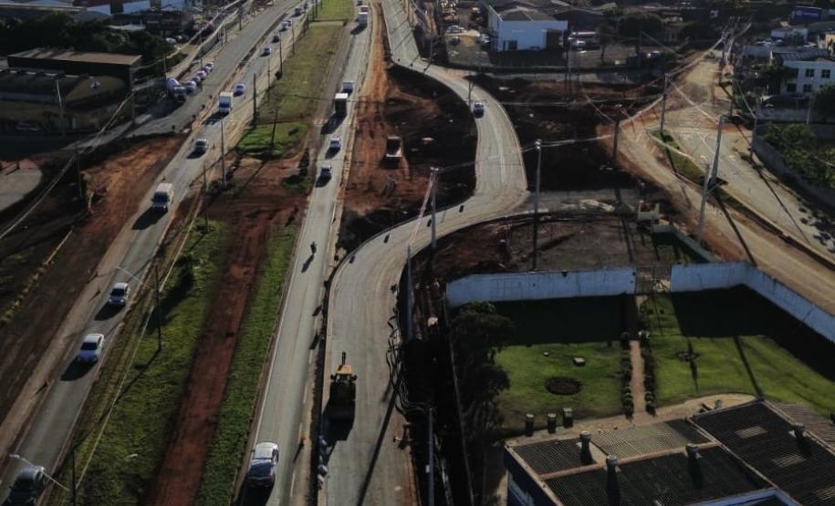 Novas marginais da BR-369, parte da obra do Viaduto da PUC, em Londrina