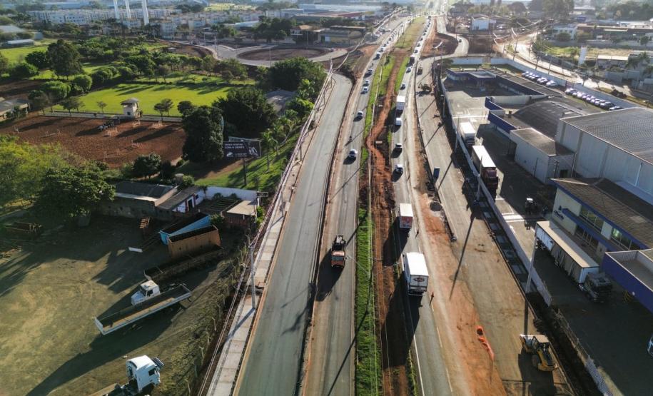 Novas marginais da BR-369, parte da obra do Viaduto da PUC, em Londrina