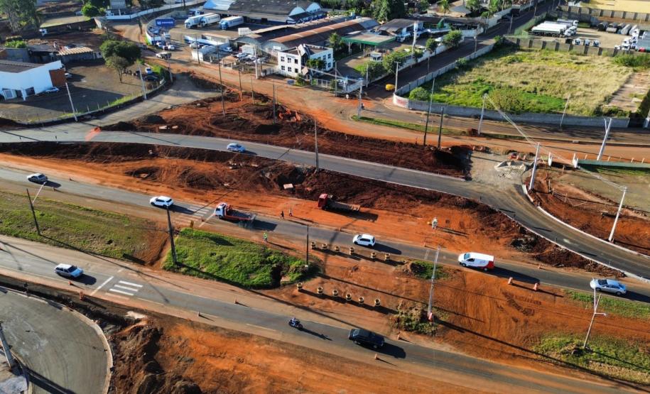 Novas marginais da BR-369, parte da obra do Viaduto da PUC, em Londrina