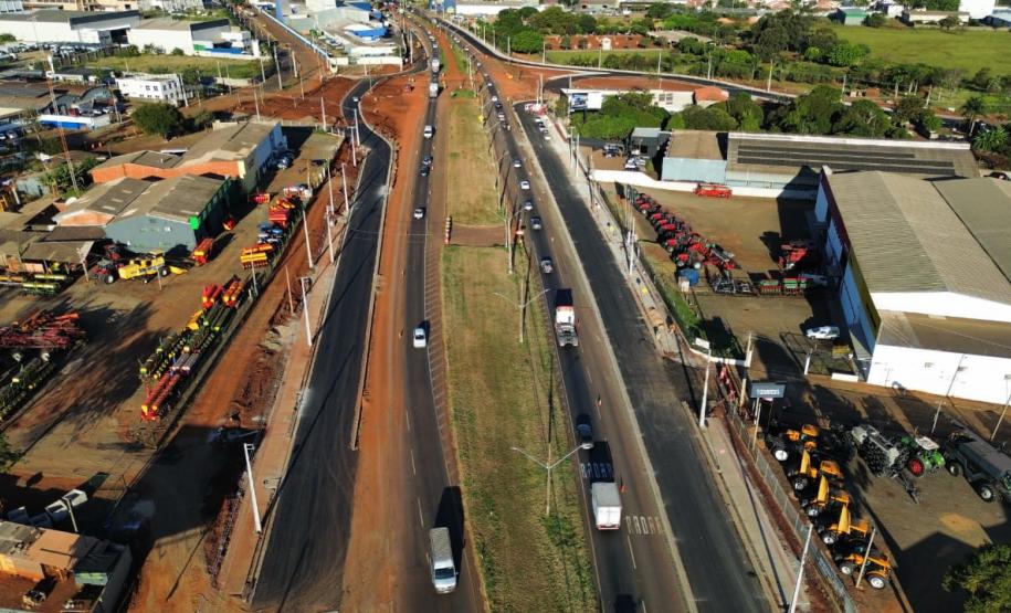 Novas marginais da BR-369, parte da obra do Viaduto da PUC, em Londrina
