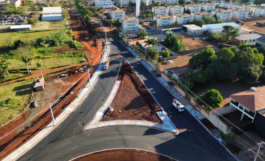 Novas marginais da BR-369, parte da obra do Viaduto da PUC, em Londrina
