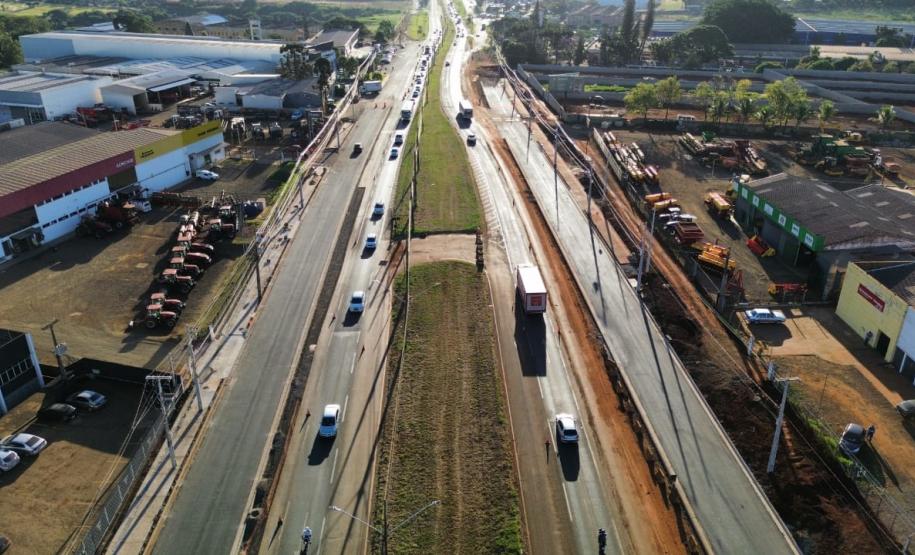 Novas marginais da BR-369, parte da obra do Viaduto da PUC, em Londrina