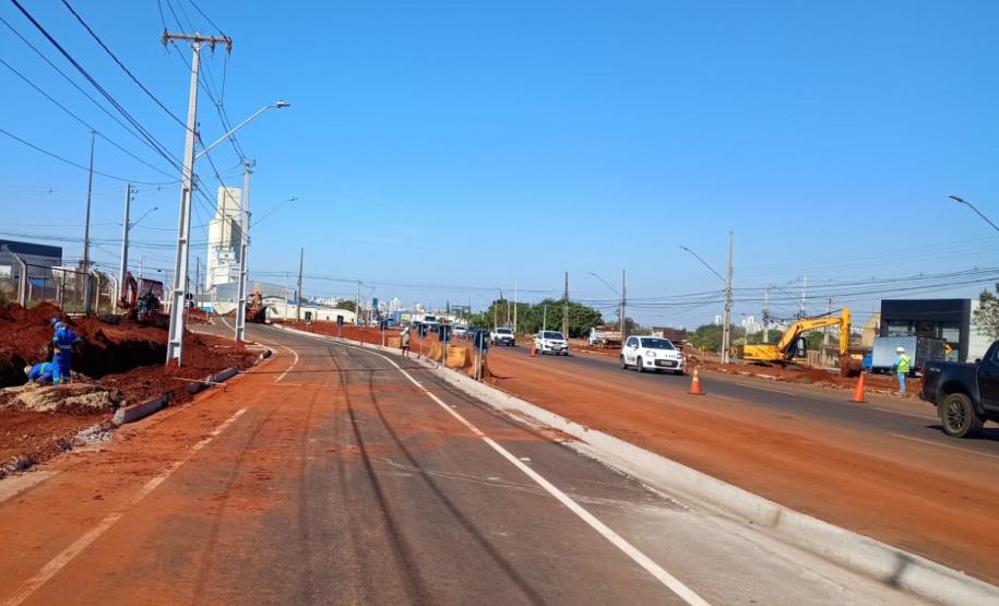 BR-369 em Londrina, trecho em obras para implantação do Viaduto da PUC