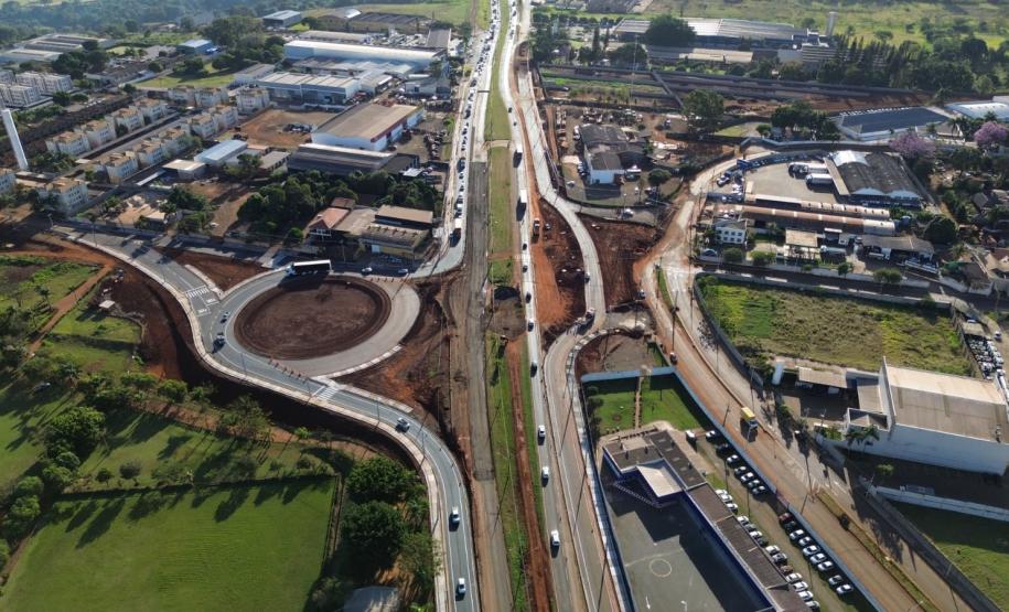 BR-369 em Londrina, trecho em obras para implantação do Viaduto da PUC