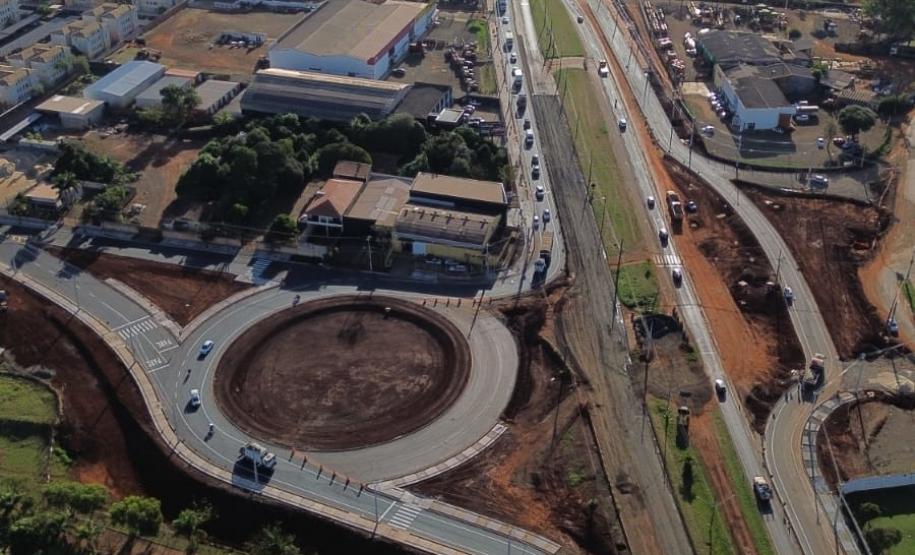 BR-369 em Londrina, trecho em obras para implantação do Viaduto da PUC