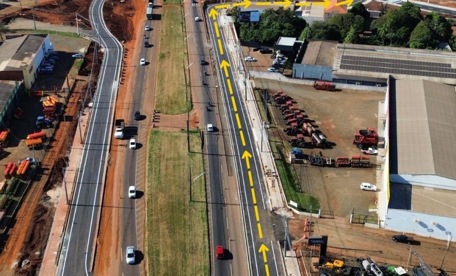 Croqui do desvio de tráfego