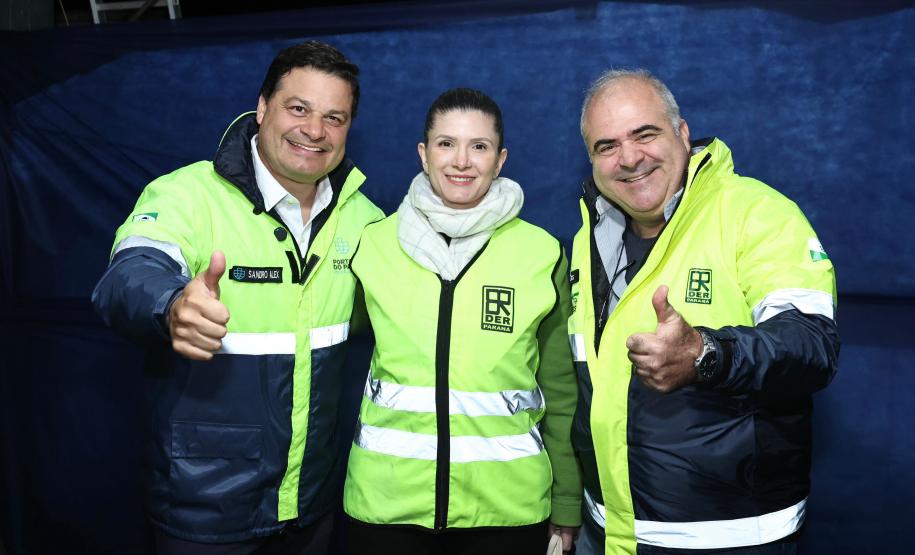 Evento de lançamento dos serviços de Pavimentação entre Ramilândia e São Roque, distrito de Santa Helena