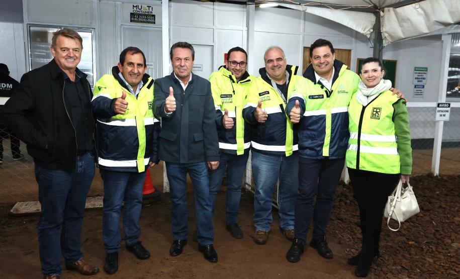 Evento de lançamento dos serviços de Pavimentação entre Ramilândia e São Roque, distrito de Santa Helena