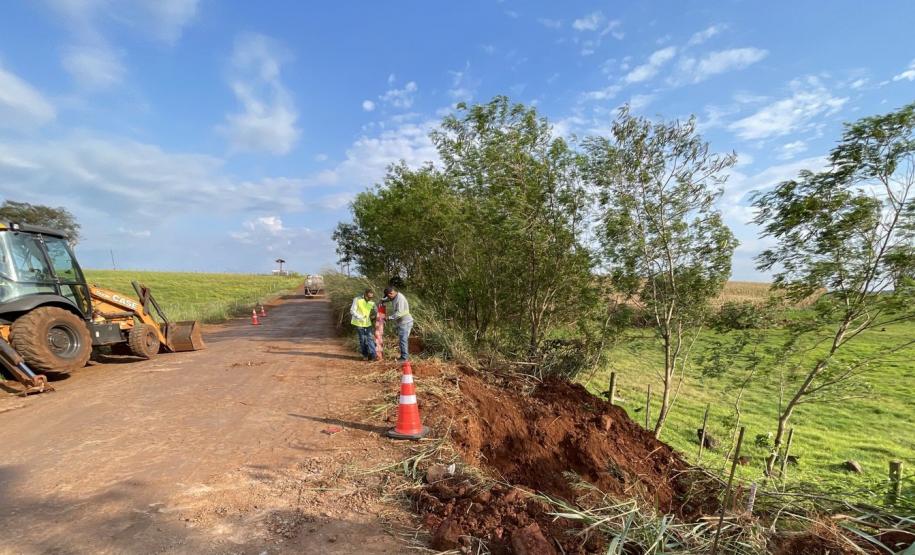 Início dos serviços de pavimentação entre Ramilândia e São Roque, distrito de Santa Helena