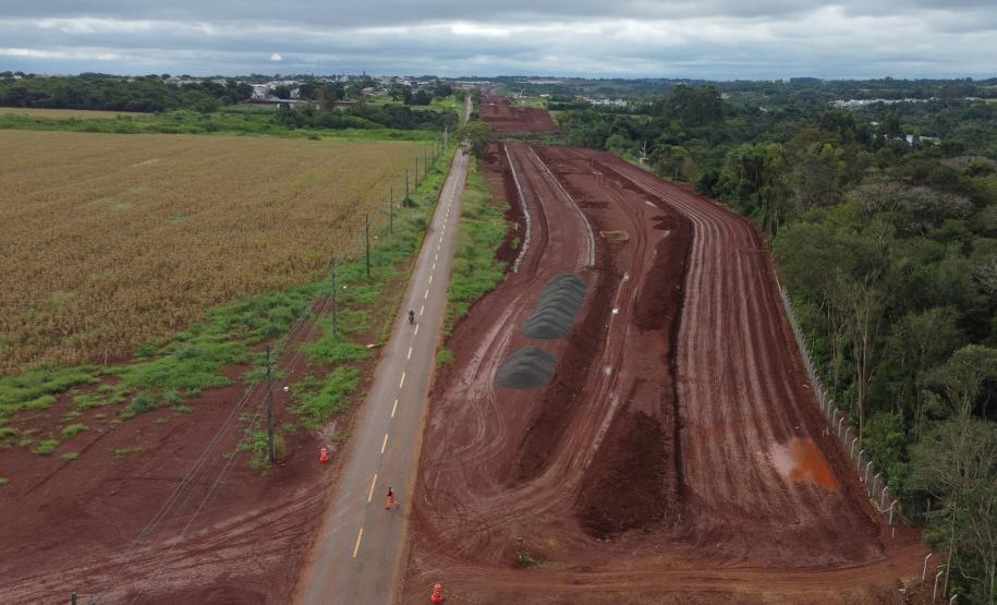 Local da obra da passagem em desnível da Perimetral Leste com a Avenida Wandscheer