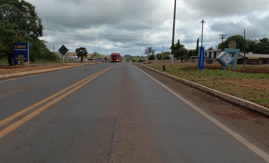 Trecho da PRC-280 entre Clevelândia e Pato Branco que será atendido pela obra de restauração em concreto