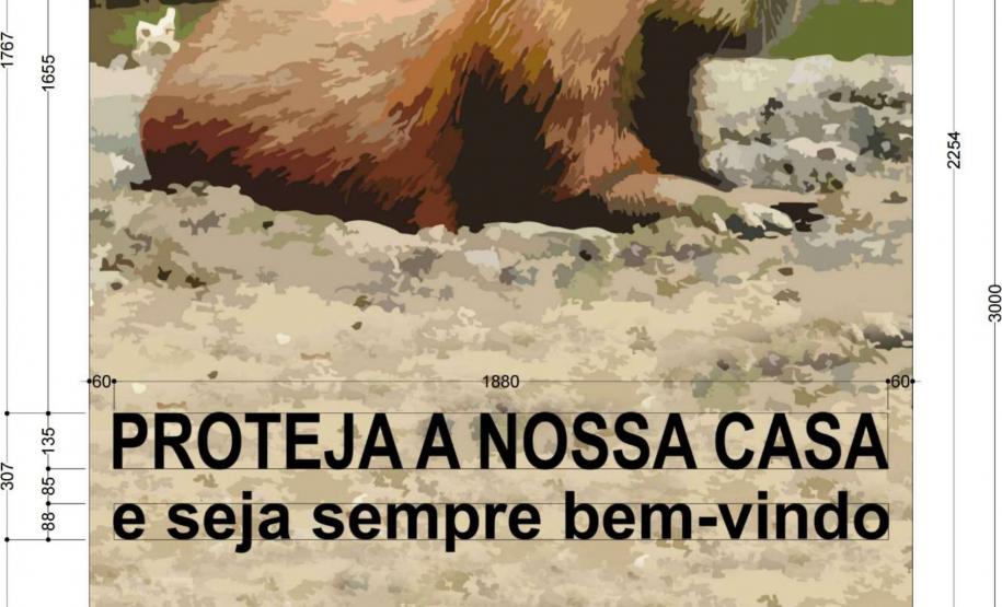 Painel educativo do Parque Ilha Grande