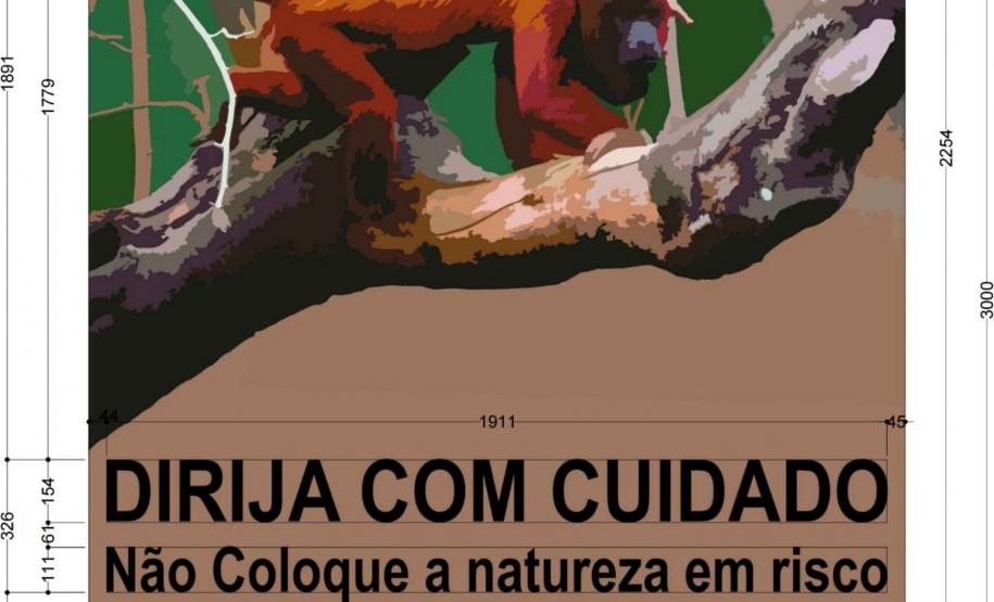 Painel educativo do Parque Ilha Grande