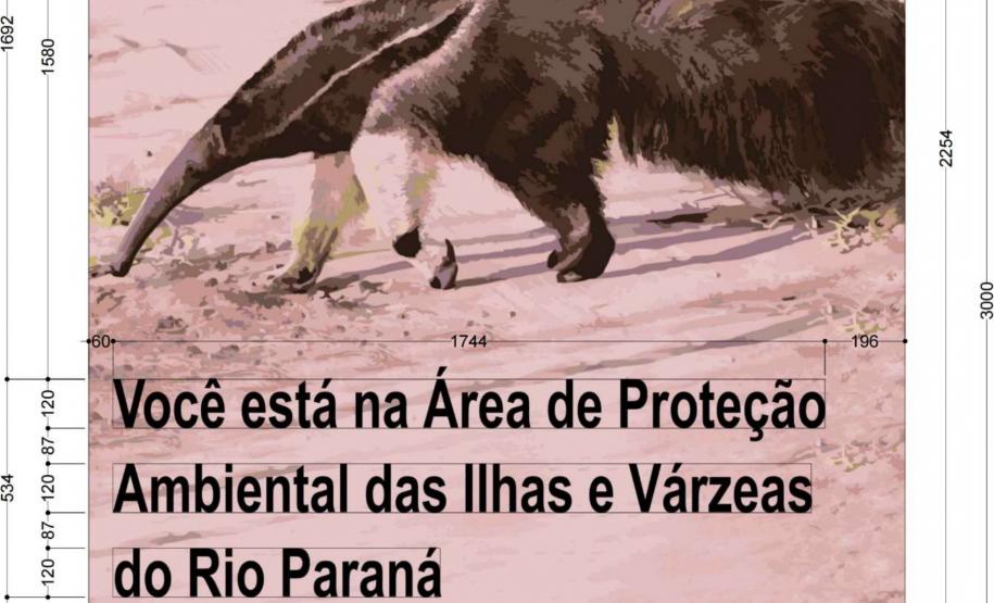 Painel educativo do Parque Ilha Grande