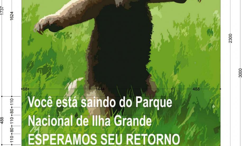 Painel educativo do Parque Ilha Grande