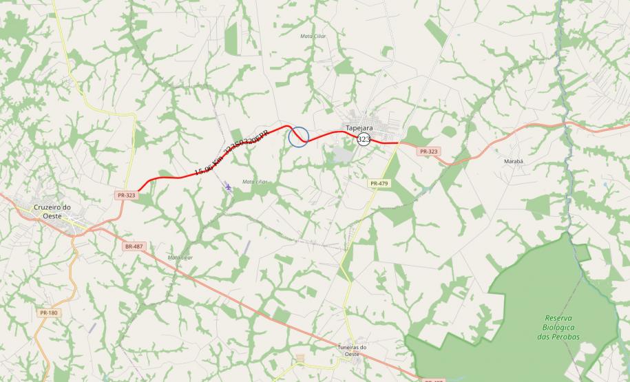 Mapa indicando a localização da obra