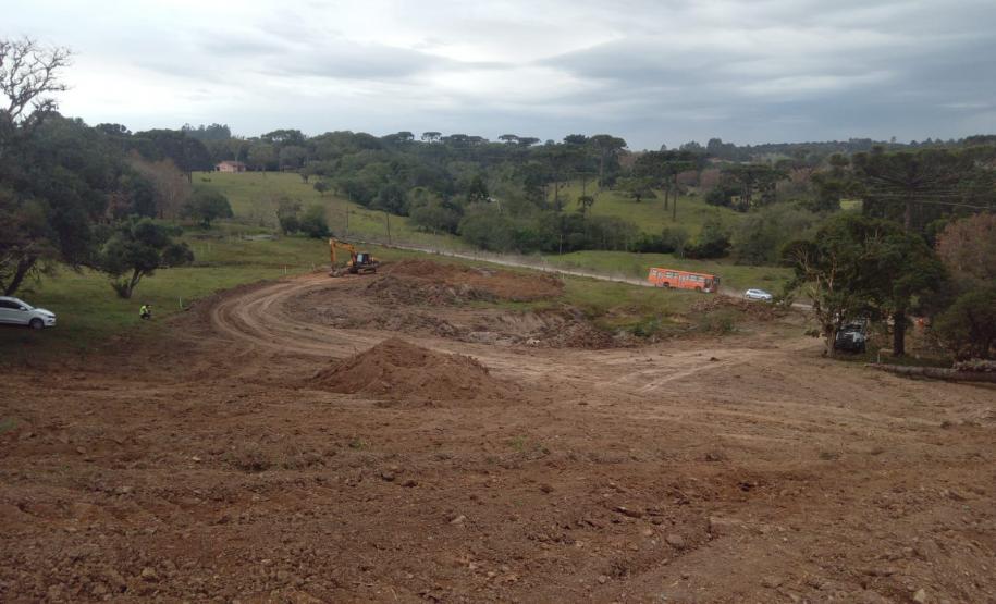 Local da obra de novo trecho da PR-364 em Irati
