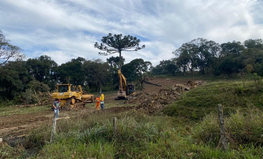 Local da obra de novo trecho da PR-364 em Irati