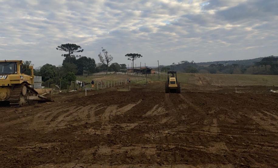 Local da obra de novo trecho da PR-364 em Irati