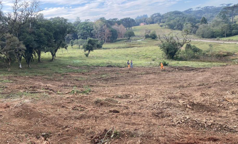 Local da obra de novo trecho da PR-364 em Irati