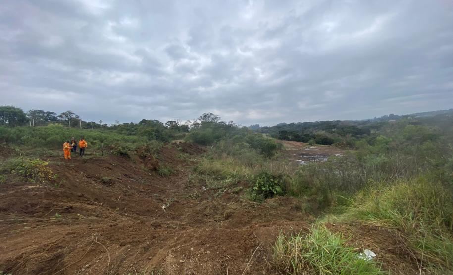 Local da obra de novo trecho da PR-364 em Irati