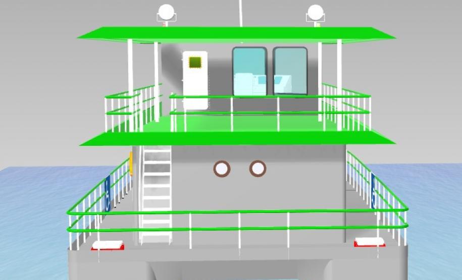 Anteprojeto de catamarã da Ilha do Mel - visão externa