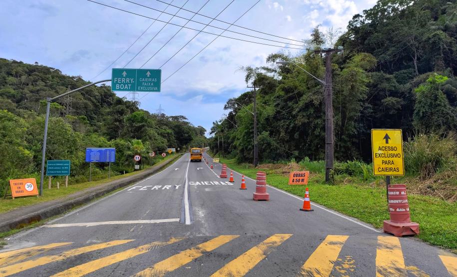 Acesso ao ferry boat de Guaratuba com tráfego alterado e sinalização específica