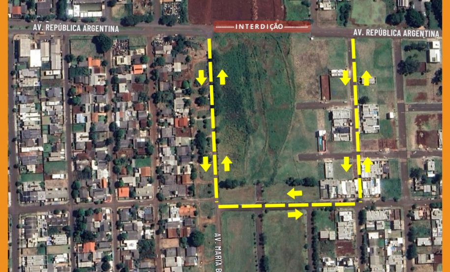 Croqui do bloqueio e desvio