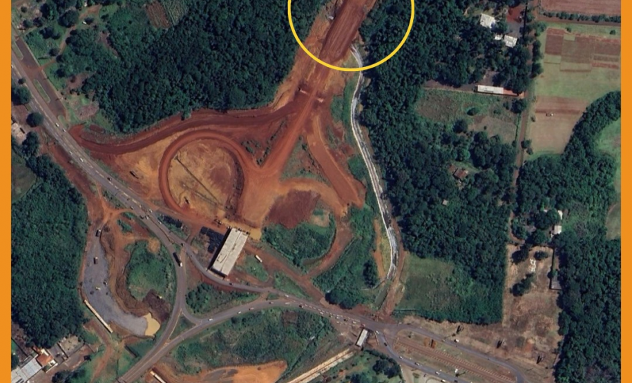 Croqui com o local das detonações