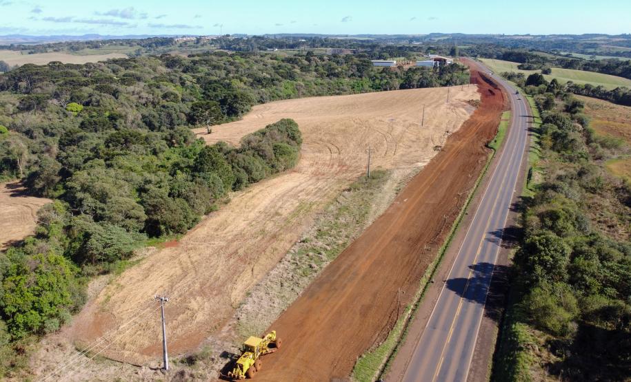 Serviços iniciais na duplicação da PRC-466 entre Guarapuava e Palmeirinha