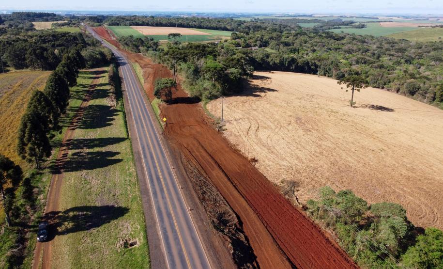 Serviços iniciais na duplicação da PRC-466 entre Guarapuava e Palmeirinha
