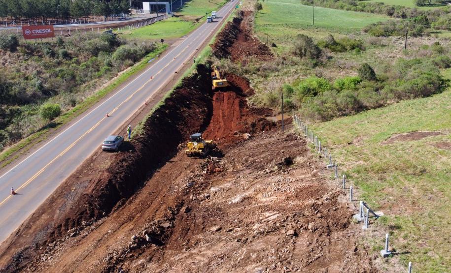 Serviços iniciais na duplicação da PRC-466 entre Guarapuava e Palmeirinha