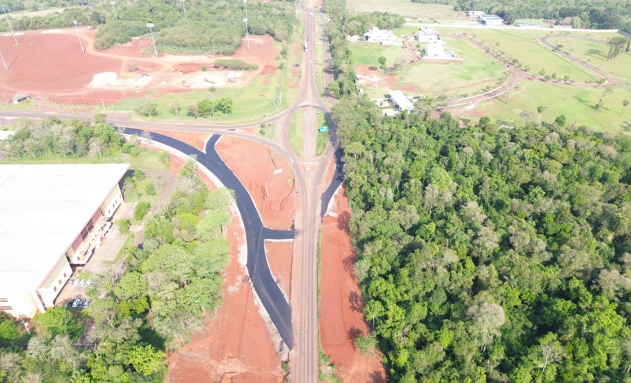 Vista áerea do desvio do aeroporto da BR-469