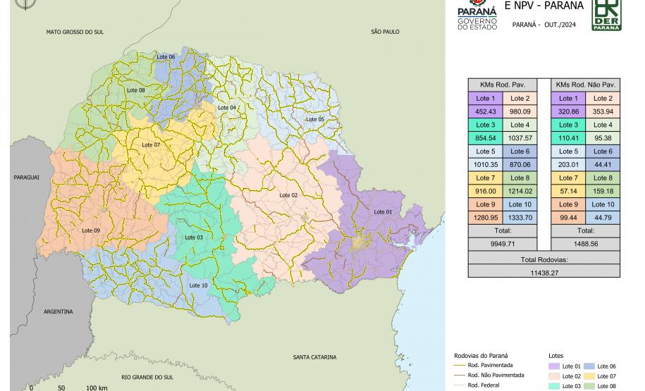 Mapa dos 10 lotes do novo programa